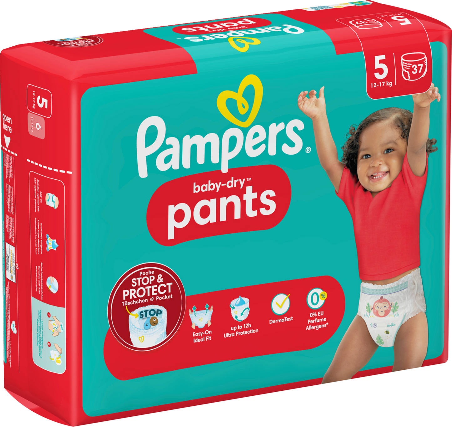 Pampers Baby-Dry PANTS T5 Junior 12-17kg (2 x 37 pces)