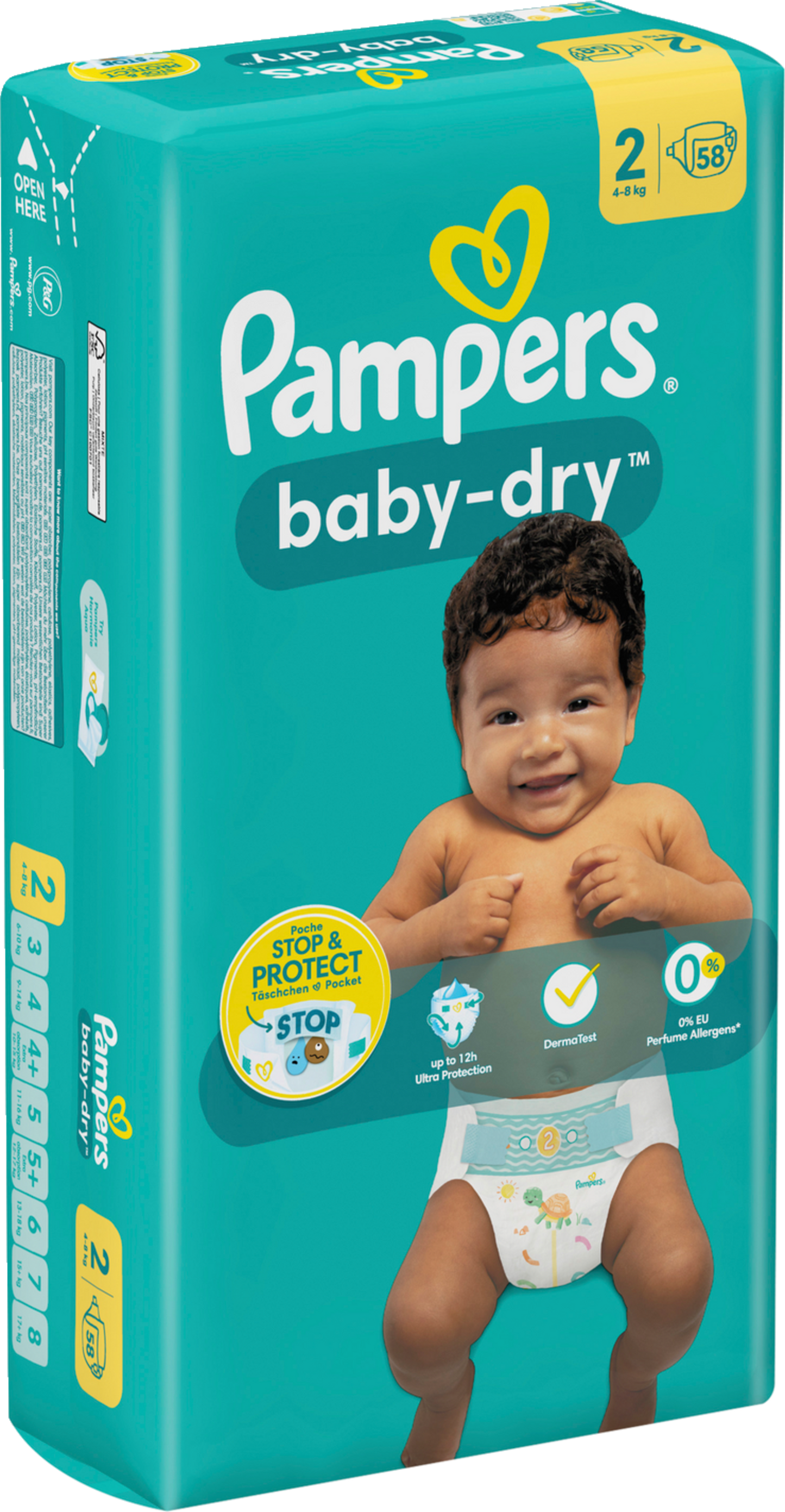 Pampers Baby-Dry T2 Mini 4-8kg (58 pces)