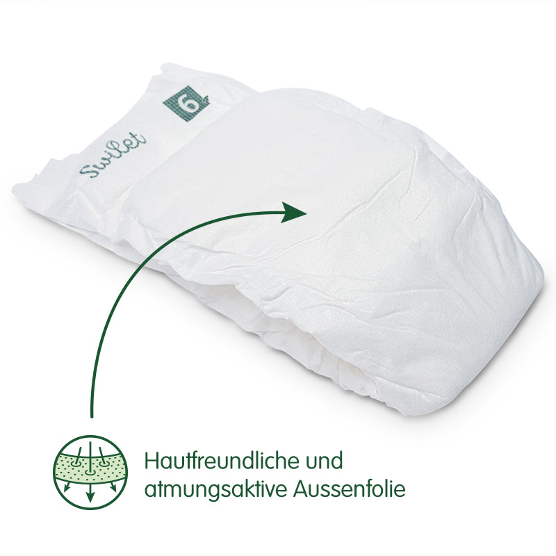 Swilet - La couche bio taille 6 XL 15-30Kg (12x 32 pcs) Boîte de 2