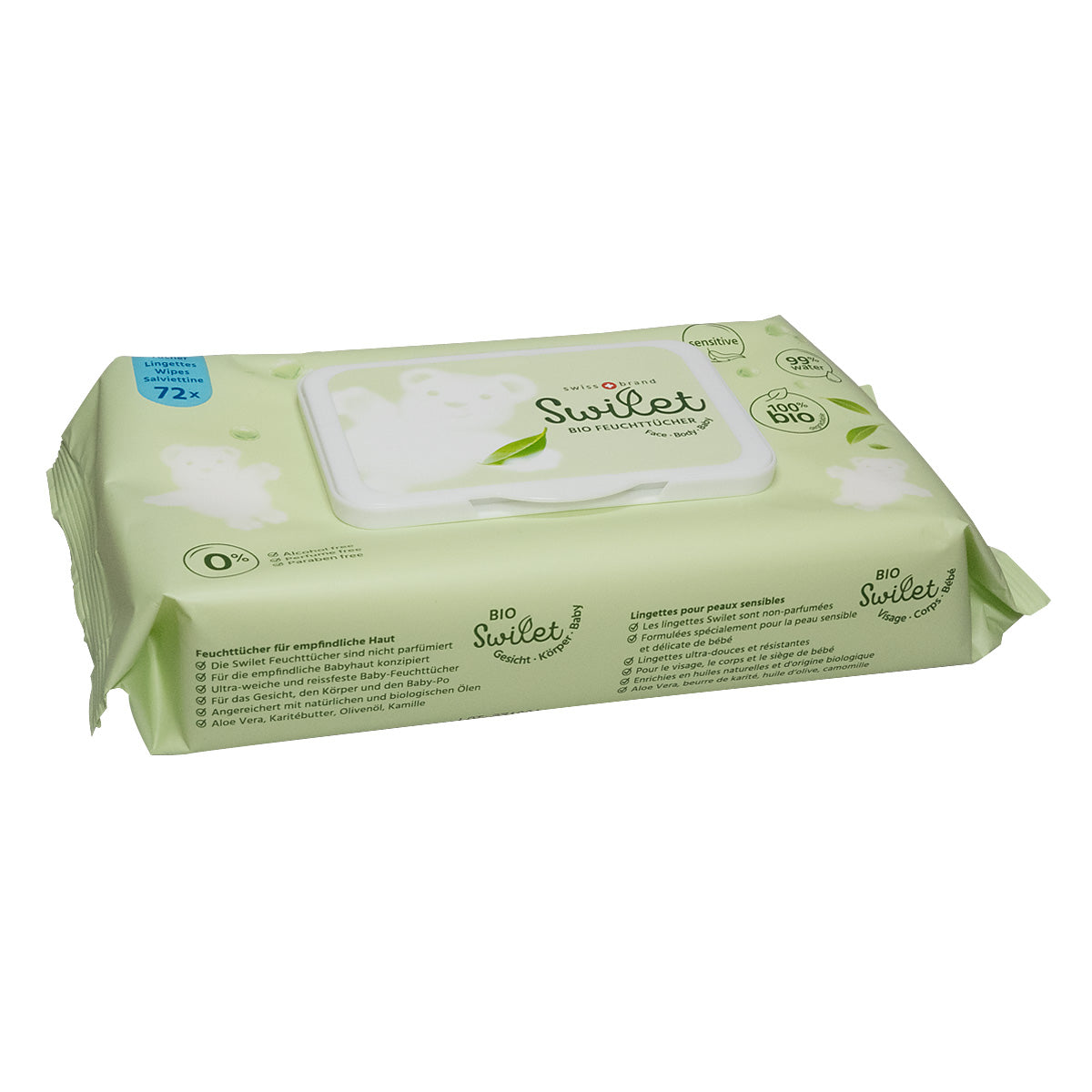 NOUVEAUX Lingettes humides Swilet carton bio (3 x 12 x 72 STK) ACTION 3 carton