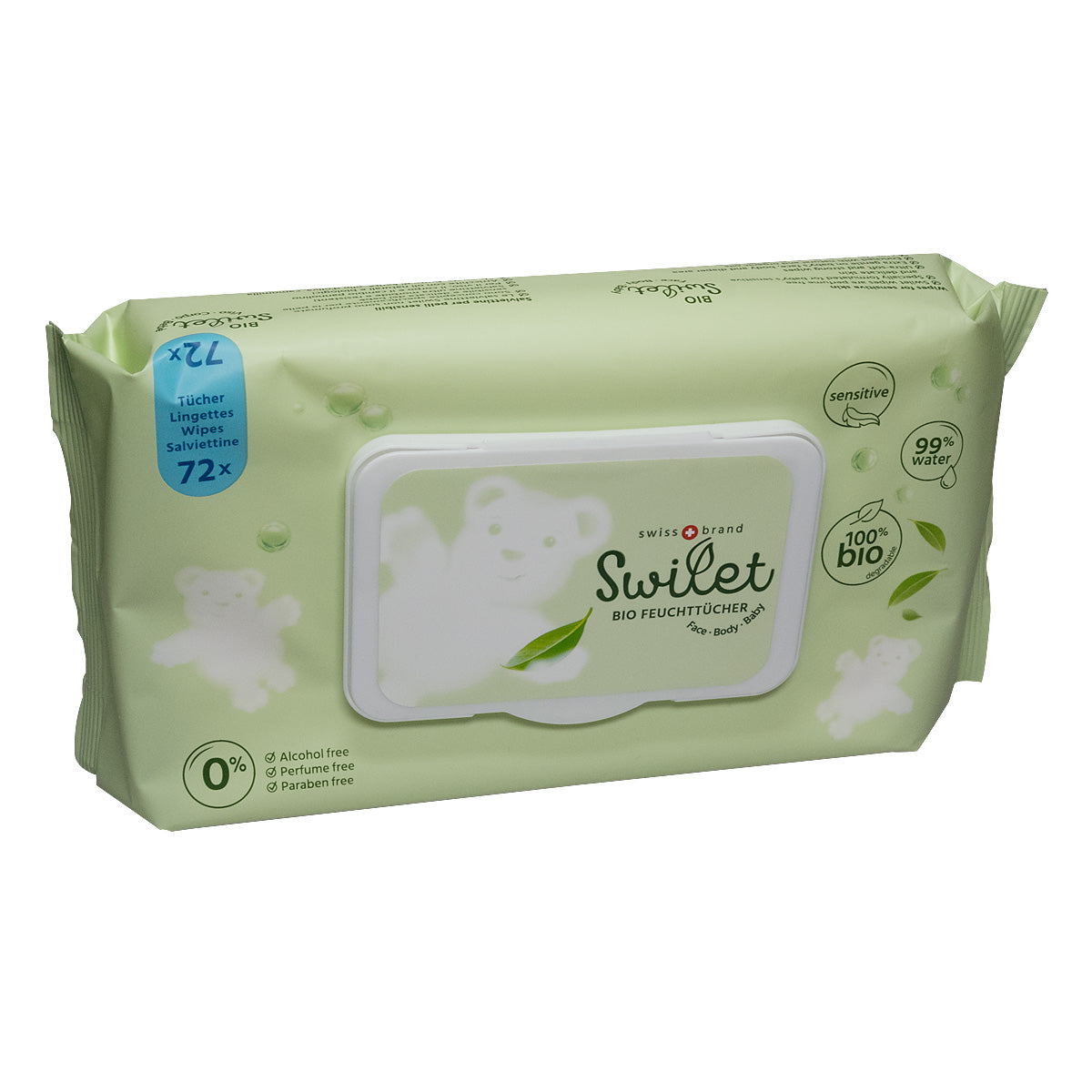 NOUVEAUX Lingettes humides Swilet carton bio (3 x 12 x 72 STK) ACTION 3 carton