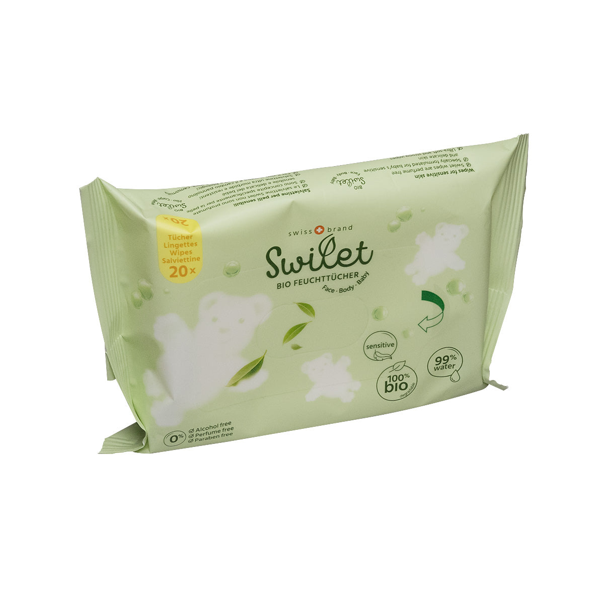 Nouveau Swilet Lingettes humides Bio TRAVELLER Carton (36 x 20 STK)