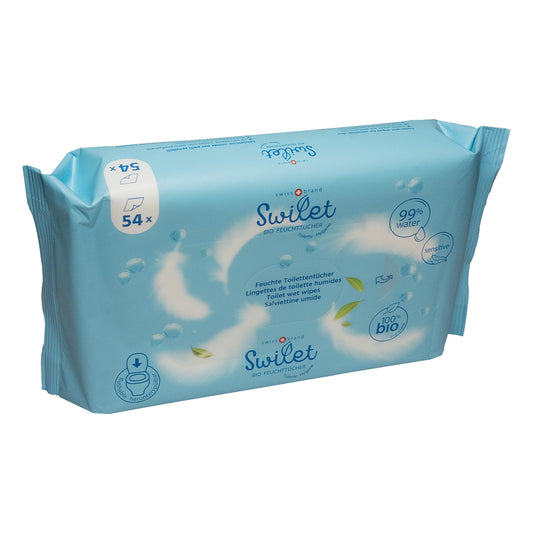 Lingettes hygiéniques humides Swilet Bio (54 pièces)
