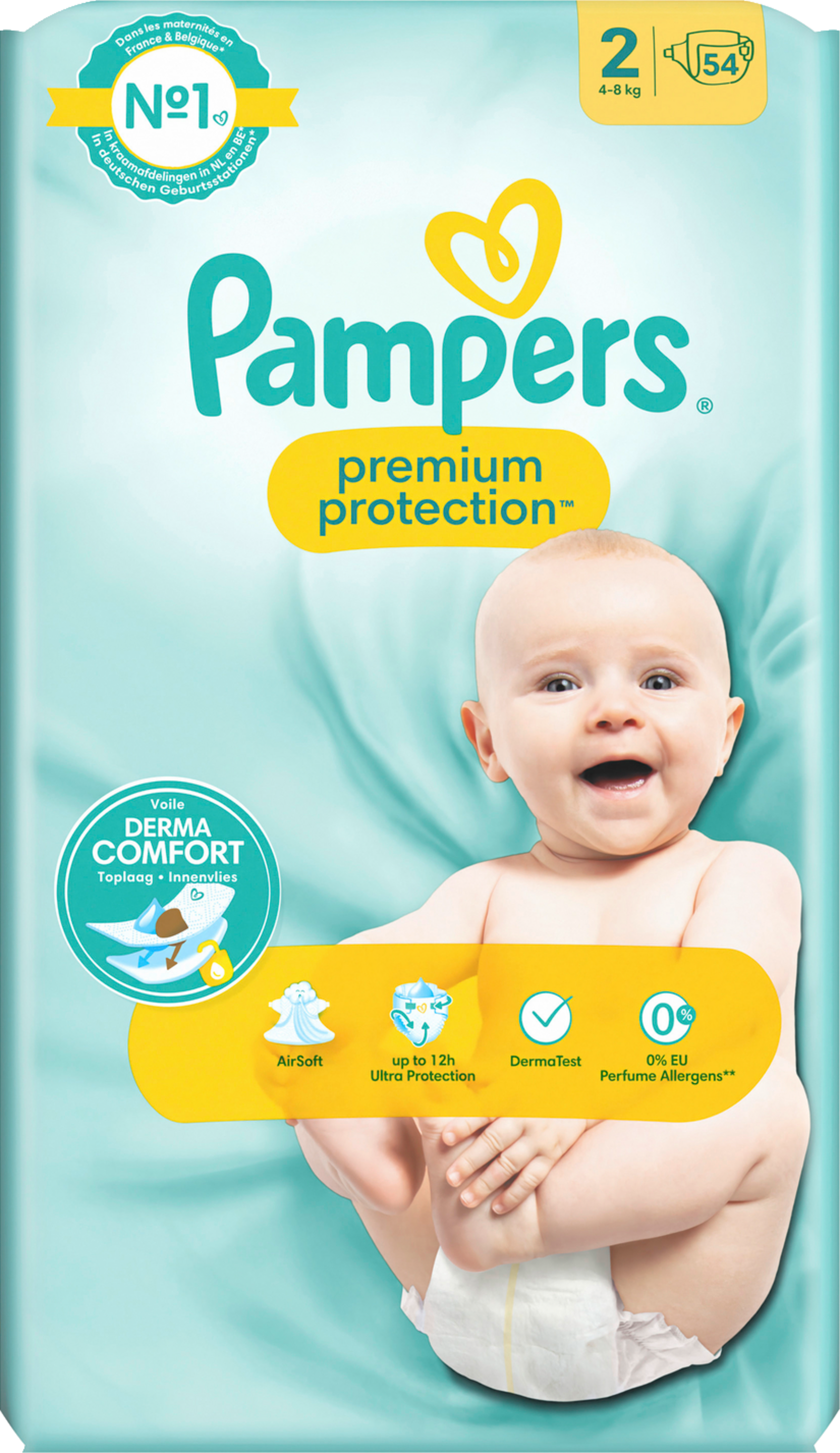 Pampers Premium Protection T2 Mini 4-8kg (54 pces)