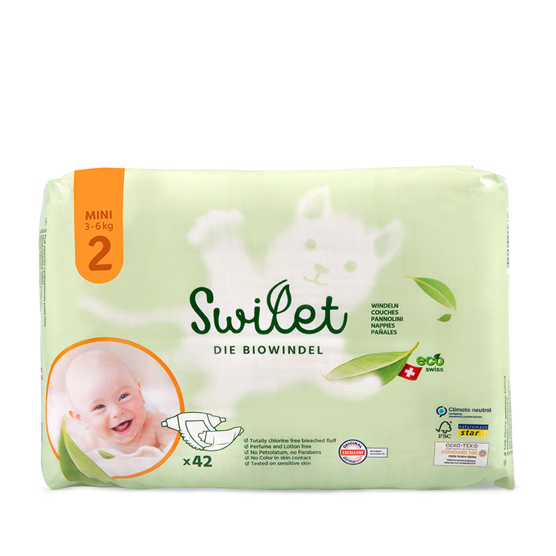 Swilet - La couche bio taille 2 Mini 3-6Kg (42 pcs) sachet