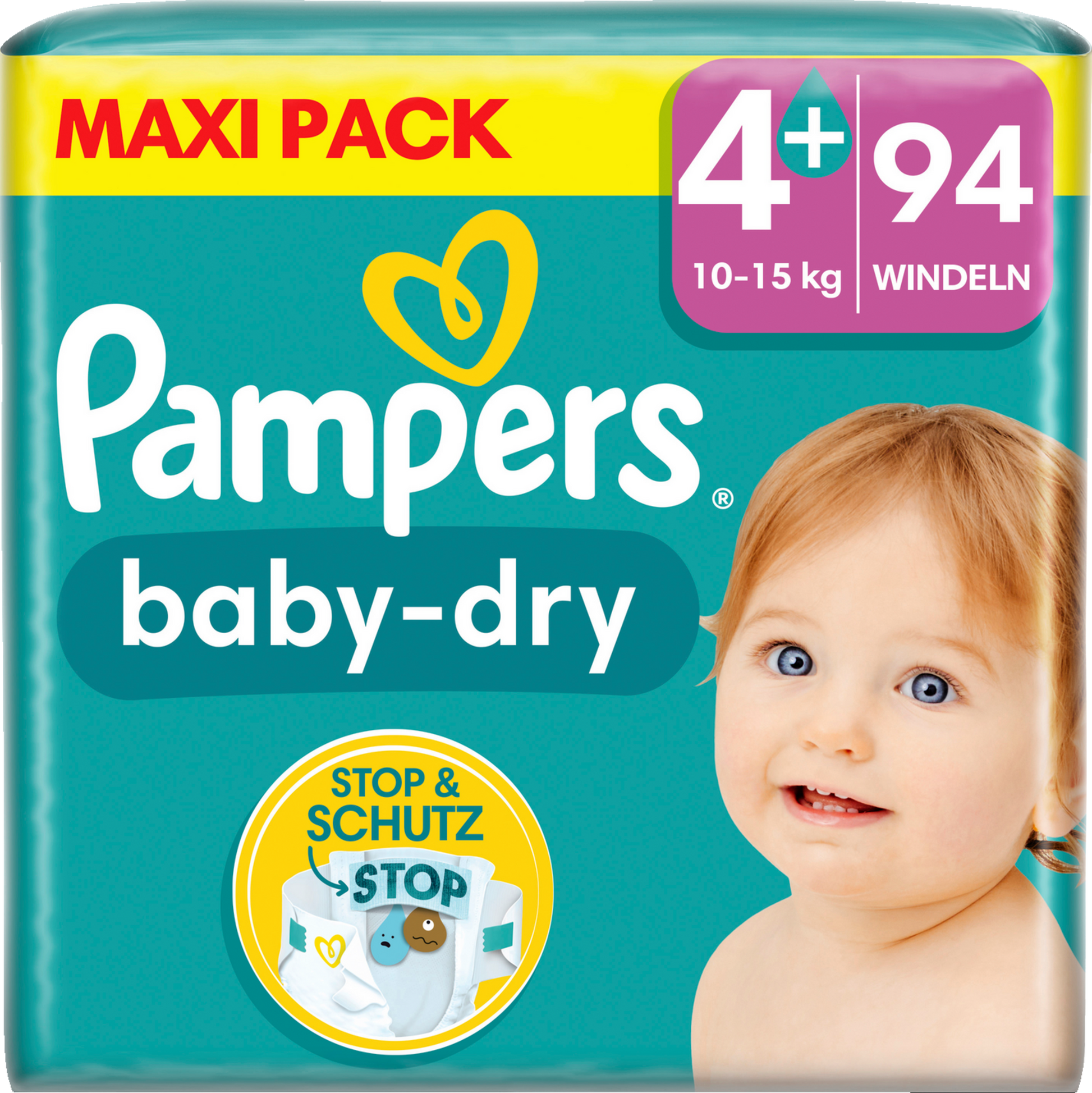 Pampers Baby-Dry Gr.4+ Maxi Plus 10-15kg (94 STK) Maxi Pack