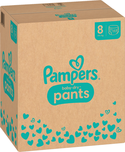 Pampers Baby-Dry PANTS Gr. 8 XXXL 19+kg (117 pces) pack mensuelle