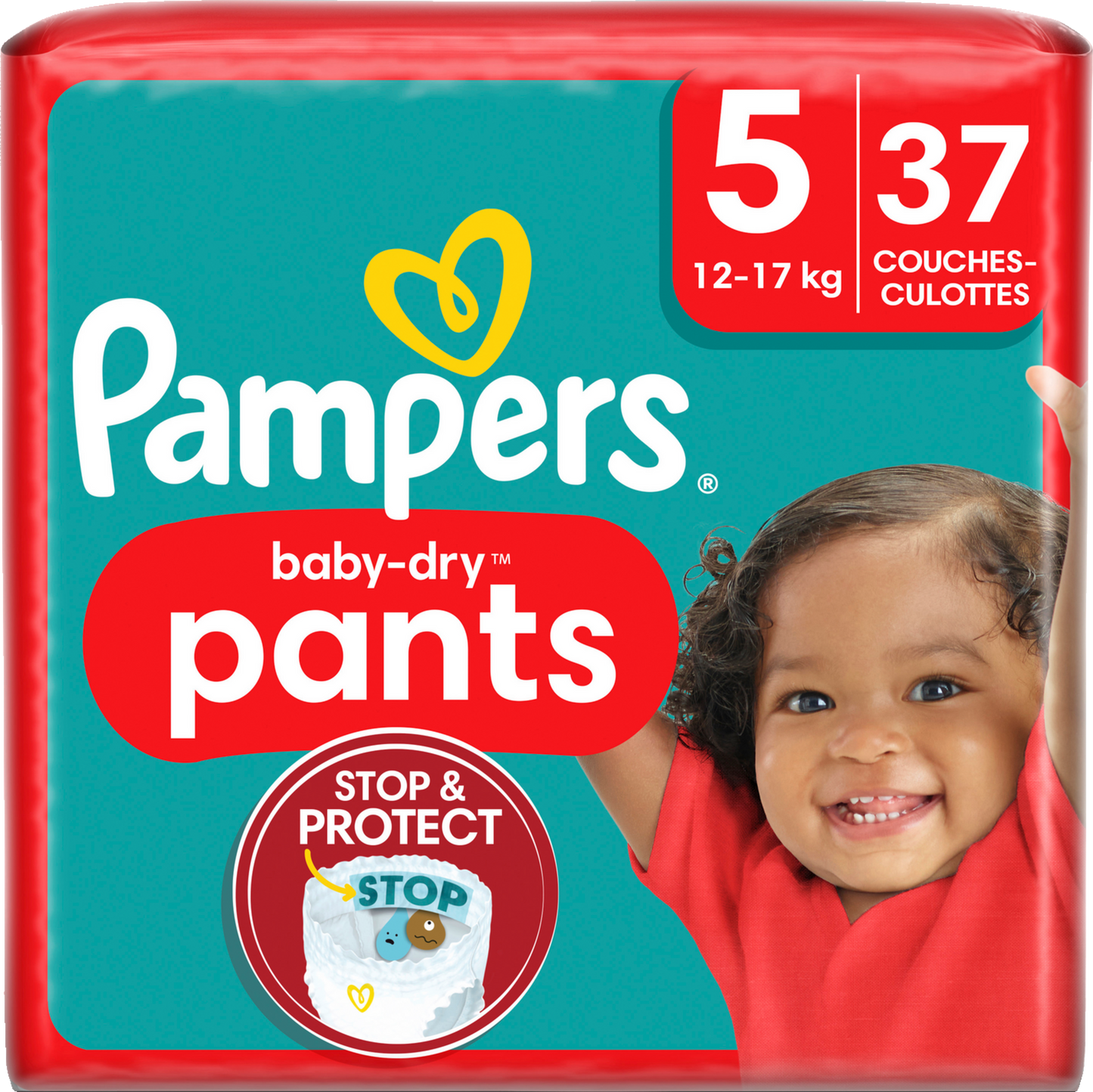 Pampers Baby-Dry PANTS T5 Junior 12-17kg (2 x 37 pces)