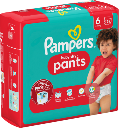 Pampers Baby-Dry PANTS T6 XL +15kg (3 x 32 pces)