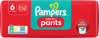Pampers Baby-Dry PANTS Gr. 6 XL +15kg (32 STK) Beutel