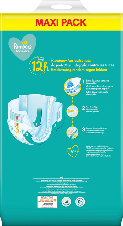 Pampers Baby-Dry T3 Midi 6-10kg Maxi Pack (124 pces)