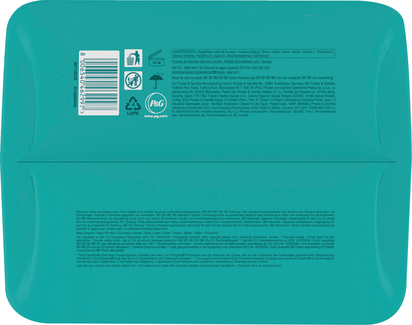 Pampers Baby-Dry T3 Midi 6-10kg Maxi Pack (124 pces)