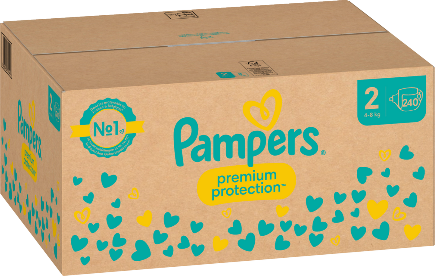 Pampers Premium Protection T2 Mini 4-8kg Pack mensuel (240 pces)