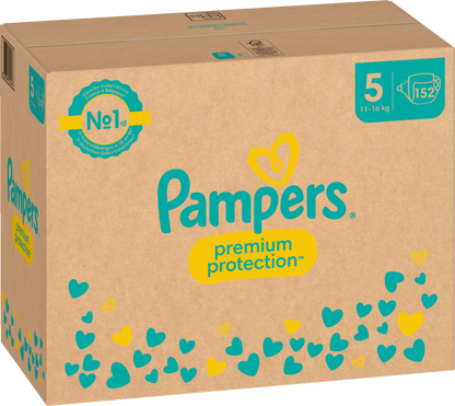 Pampers Premium Protection T5 Junior 11-16kg (152 pces) Pack mensuel