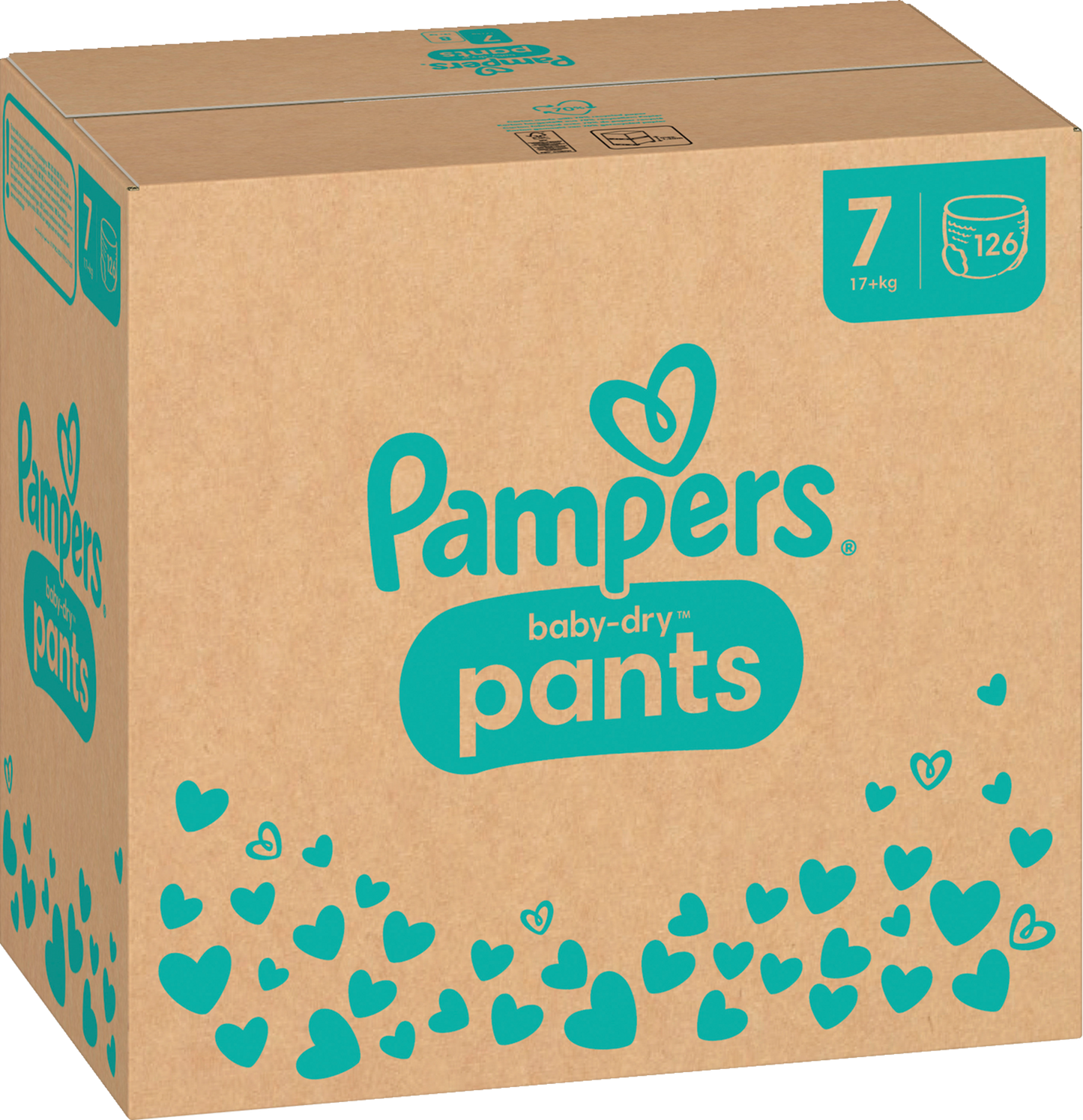 Pampers Baby-Dry PANTS T7 XXL +17kg (126 pces) pack mensuelle