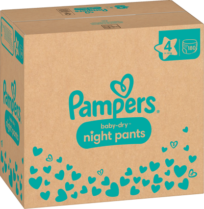 Pampers Baby-Dry Night Pants T4 Maxi 9-15kg (180 pces) pack mensuelle