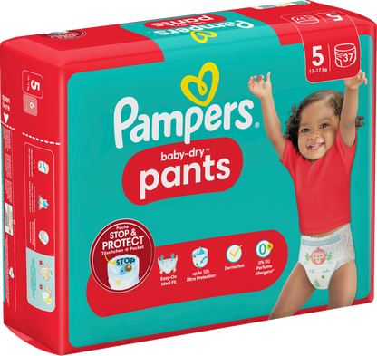 Pampers Baby-Dry PANTS T5 Junior 12-17kg (2 x 37 pces)