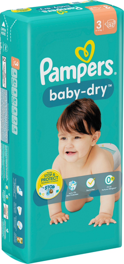 Pampers Baby-Dry T3 Midi 6-10kg (52 pces)