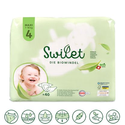 Swilet - La couche bio taille 4 Maxi 7-18Kg (6x 40 pcs) Carton