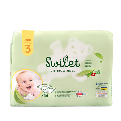 Swilet - La couche bio taille 3 Midi 5-9Kg (44 pcs) sachet