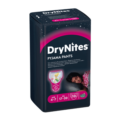 Huggies DryNites® culottes pour la nuit 4-7 ans (17-30 kg) fille (10 pces)