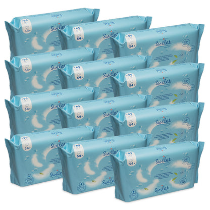 Lingettes hygiéniques humides Swilet Bio Carton (12 X 54 pièces)