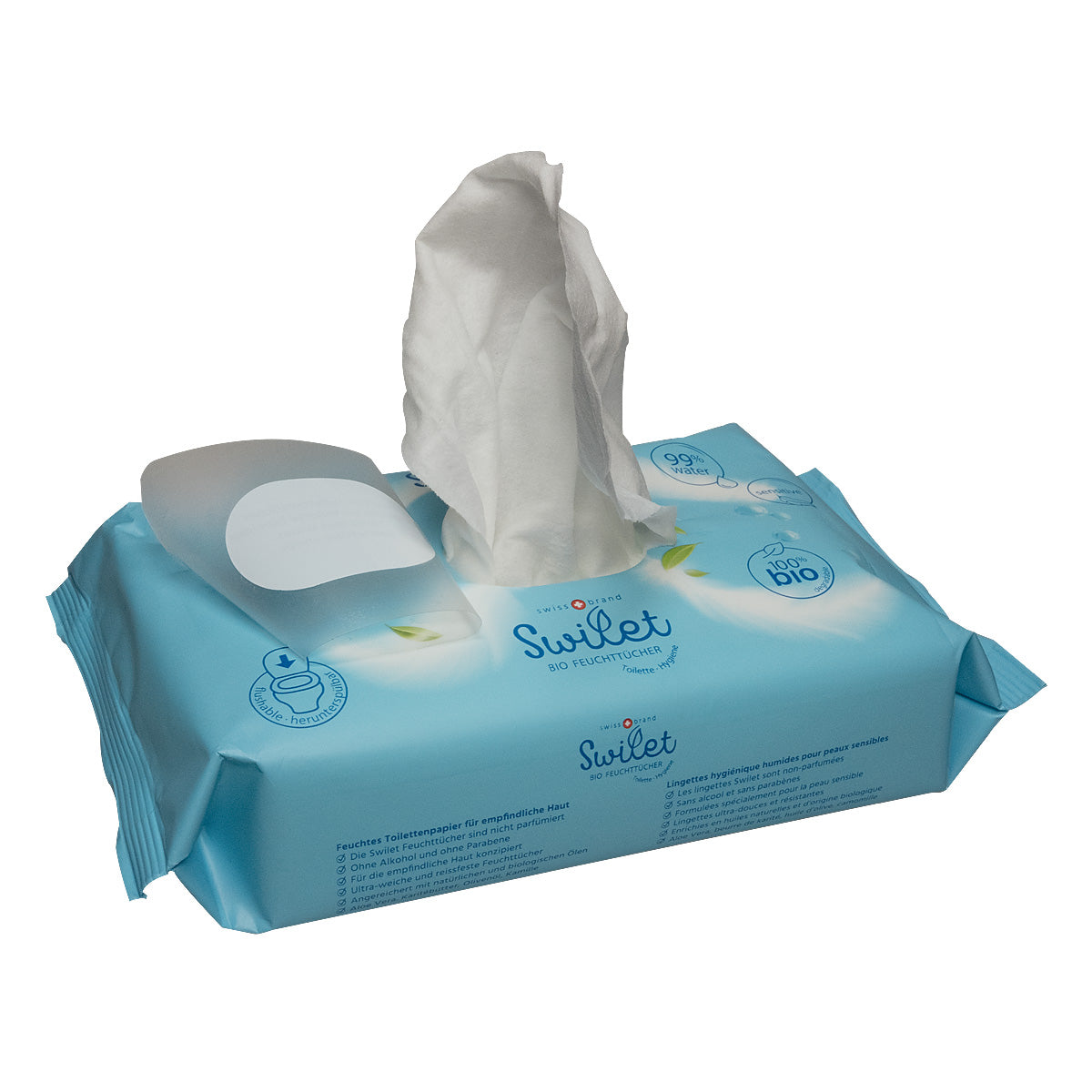 Lingettes hygiéniques humides Swilet Bio (54 pièces)