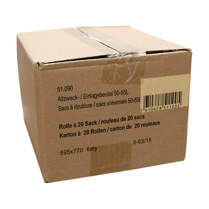 Mehrzweckbeutel transparent 50-55L Karton (20 Rollen à 20 STK)