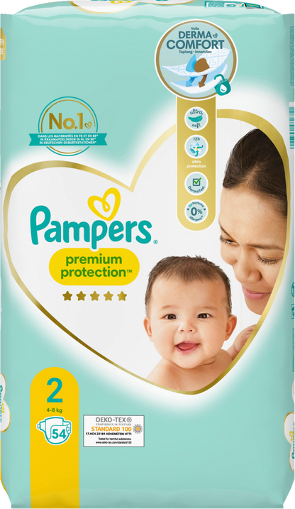Pampers Premium Protection T2 Mini 4-8kg (54 pces)