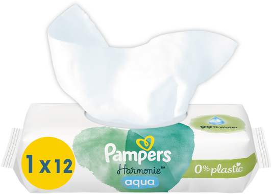 Pampers Harmonie Aqua Lingettes Travelpack (12 pces)
