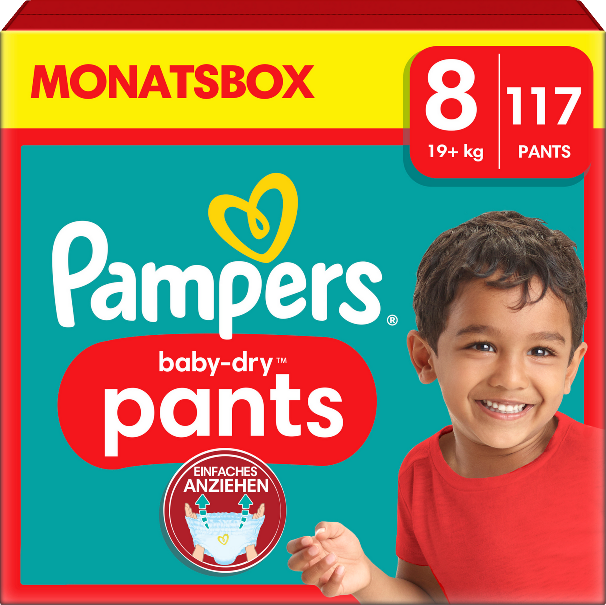 Pampers Baby-Dry PANTS Gr. 8 XXXL 19+kg (117 pces) pack mensuelle
