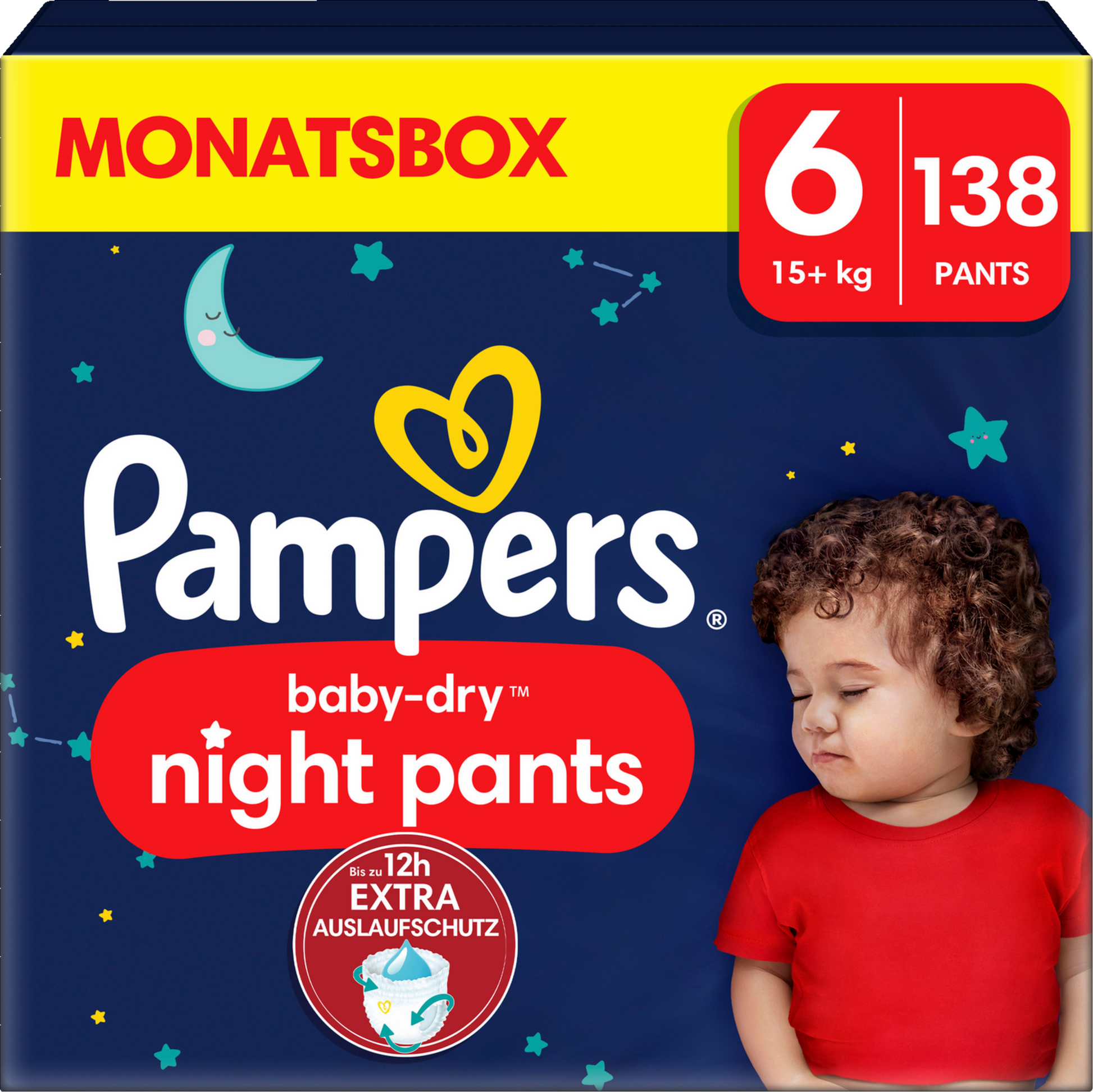 Pampers Baby-Dry Night Pants T6 XL 15+kg (138 pces) pack mensuelle