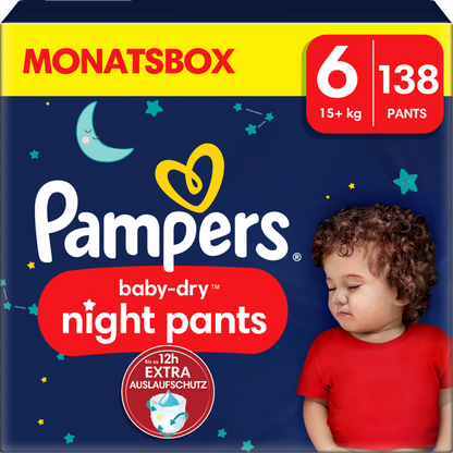 Pampers Baby-Dry Night Pants T6 XL 15+kg (138 pces) pack mensuelle